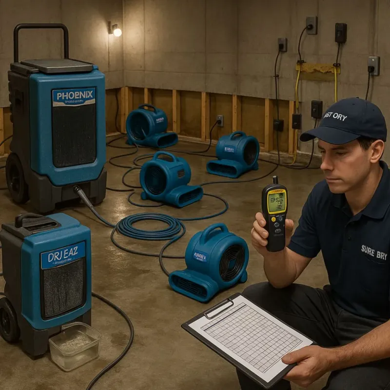 Structural Drying and Dehumidification process in Rugby, ND